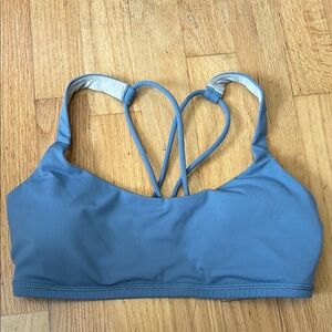 Lululemon Blue/Grey Sports Bra with Cross-Back Design